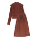 VALENTINA RUST LACE POINTELLE SWEATER SET