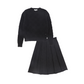 BACE COLLECTION BLACK CHECKED BUBBLE KNIT SWEATER SET