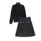 BAMBOO BLACK POCKET PLEATED SKIRT SET