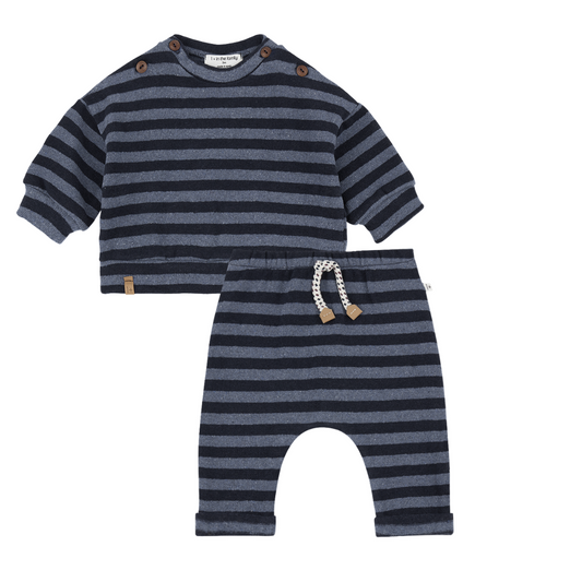 1+ IN THE FAMILY DENIM STRIPED SET