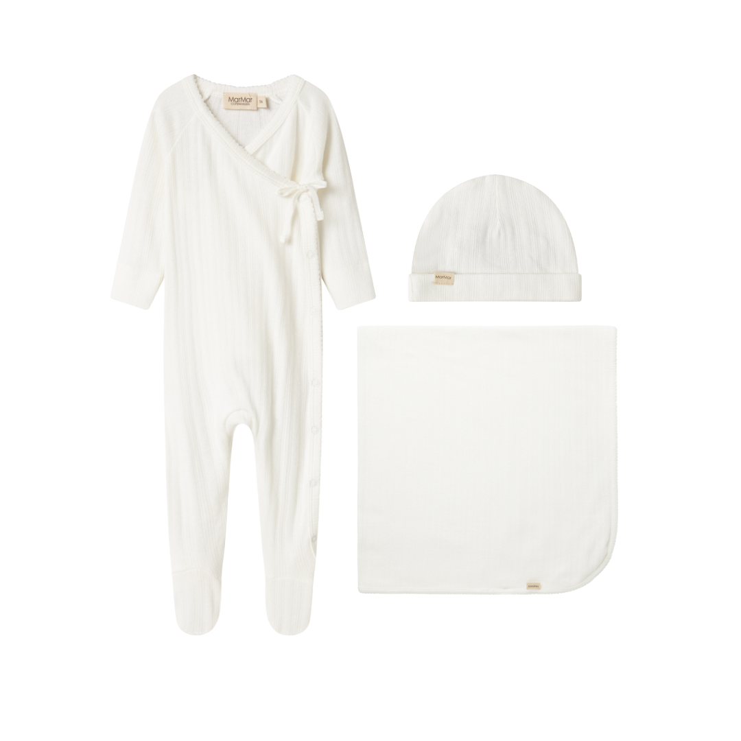 MARMAR COPENHAGEN WHITE RIBBED WRAP SET