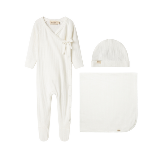 MARMAR COPENHAGEN WHITE RIBBED WRAP SET