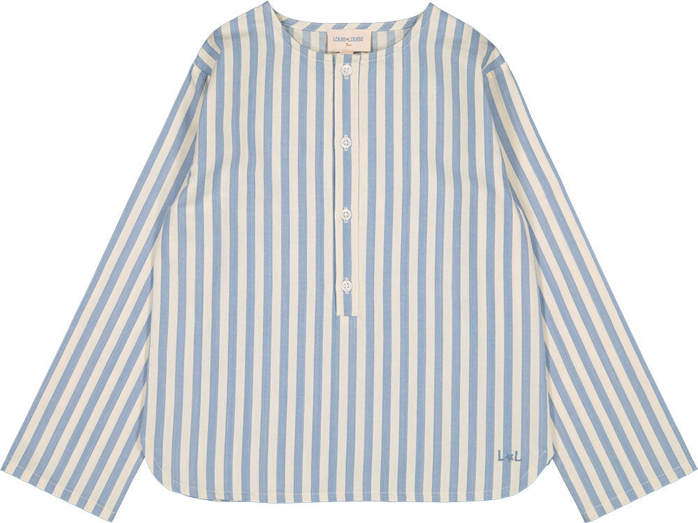 LOUIS LOUISE BLUE STRIPED BUTTON SHIRT [FINAL SALE]