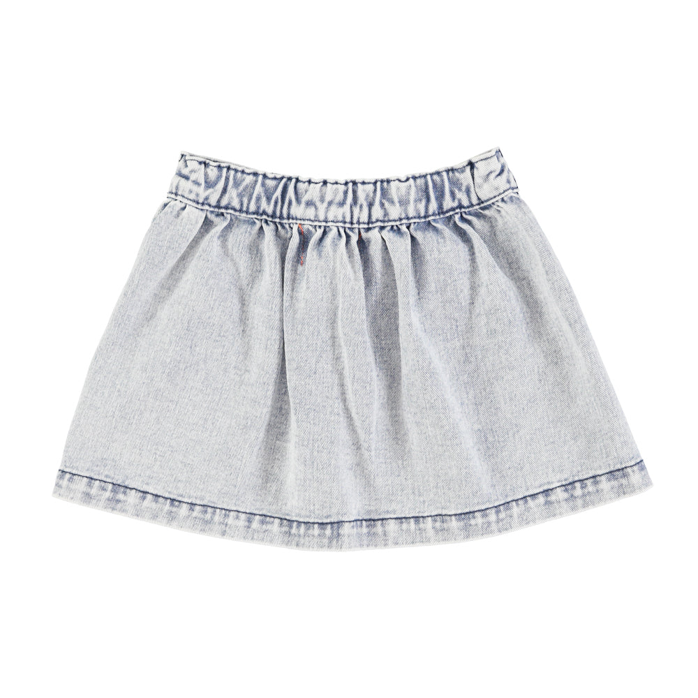 PIUPIUCHICK LIGHT BLUE DENIM WASH MINI SKIRT