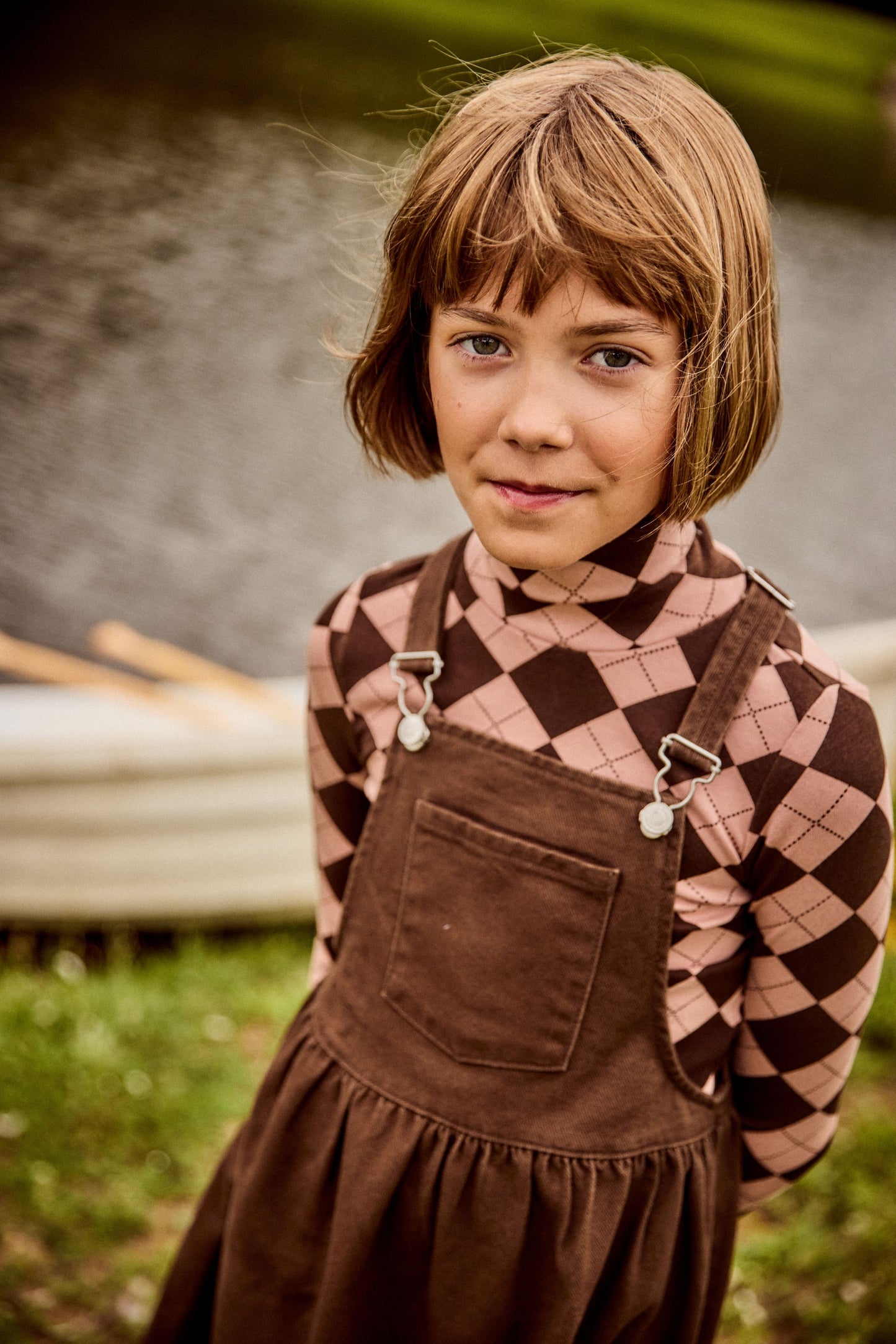 LITTLE PARNI BROWN ARGYLE TURTLENECK