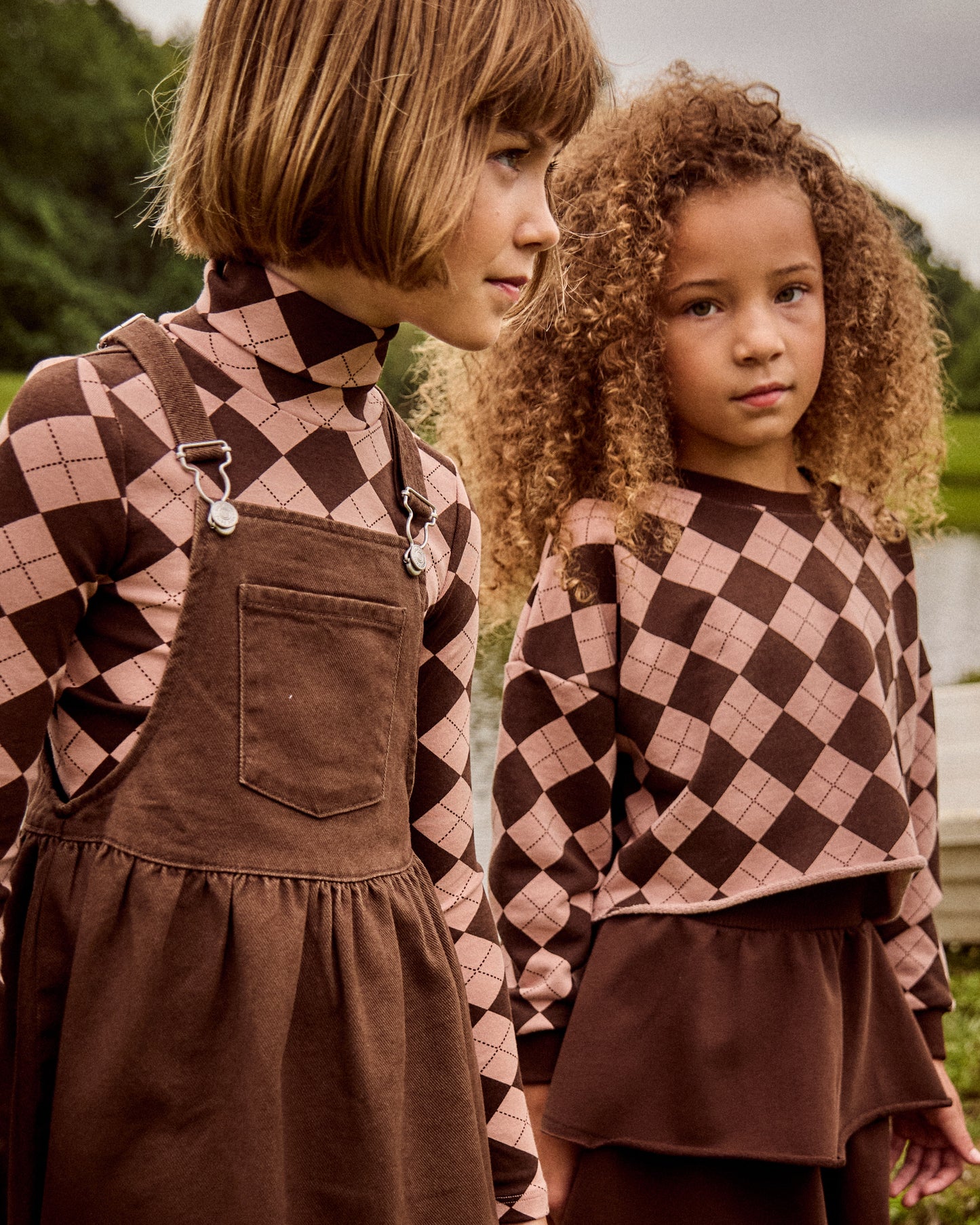 LITTLE PARNI BROWN ARGYLE SWEATSHIRT