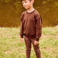 LITTLE PARNI BROWN POCKET SWEATSHIRT