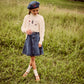 LITTLE PARNI BLUE DENIM DROP WAIST SKIRT