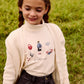 LITTLE PARNI IVORY KNIT CHUNKY CARDIGAN