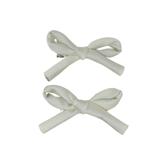 BANDEAU CREAM SILK ROPE MINI BOW SET [FINAL SALE]