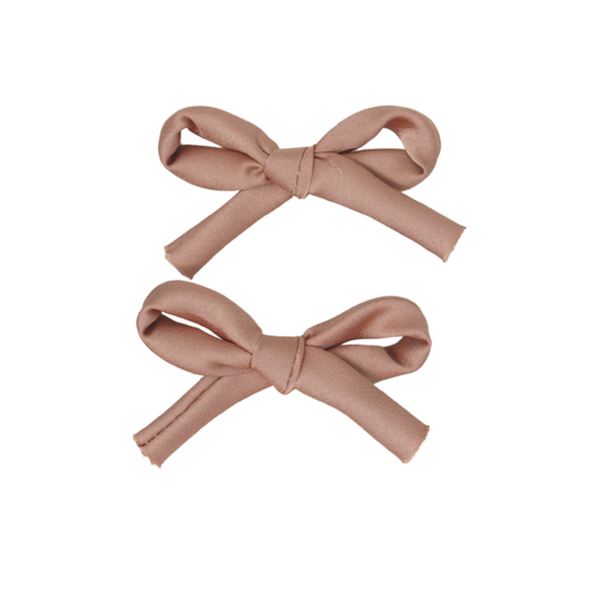 BANDEAU SALMON PINK SILK ROPE MINI BOW SET [FINAL SALE]