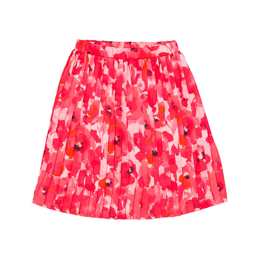 CHRISTINA ROHDE HOT PINK FLORAL PLEATED SKIRT