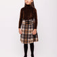 OLIVIA ROHDE GREY PLAID DOUBLE BUCKLE WOOL SKIRT