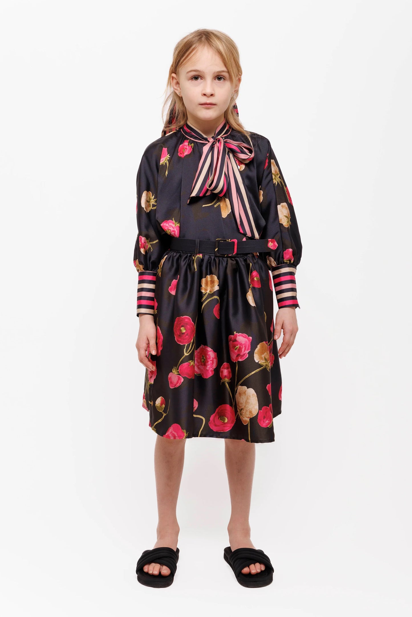 CHRISTINA ROHDE BLACK/HOT PINK FLOWER PRINT SET