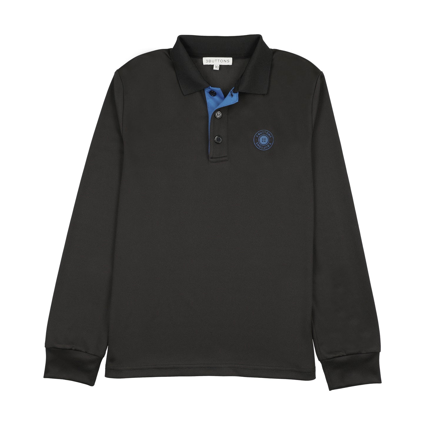 3 BUTTONS BLACK/BLUE CONTRAST POLO