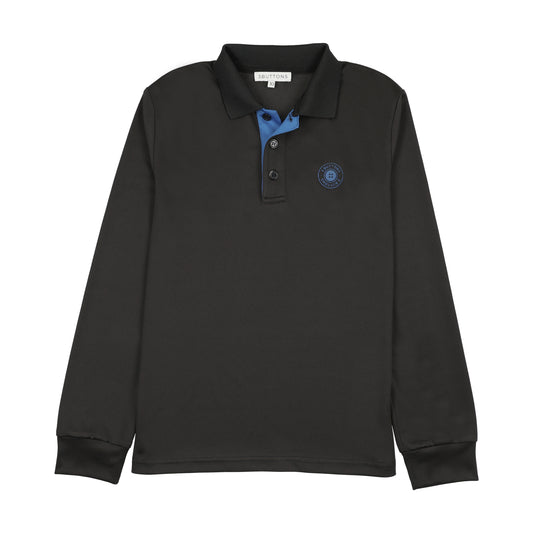 3 BUTTONS BLACK/BLUE CONTRAST POLO
