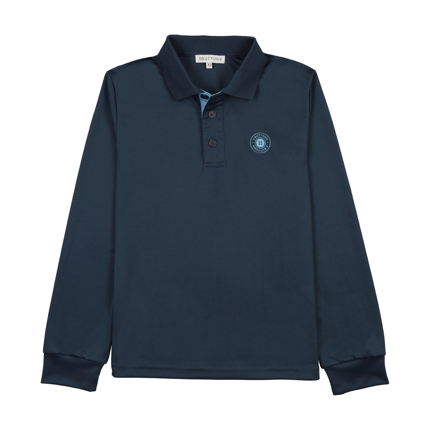 3 BUTTONS BLUE/LIGHT BLUE CONTRAST POLO