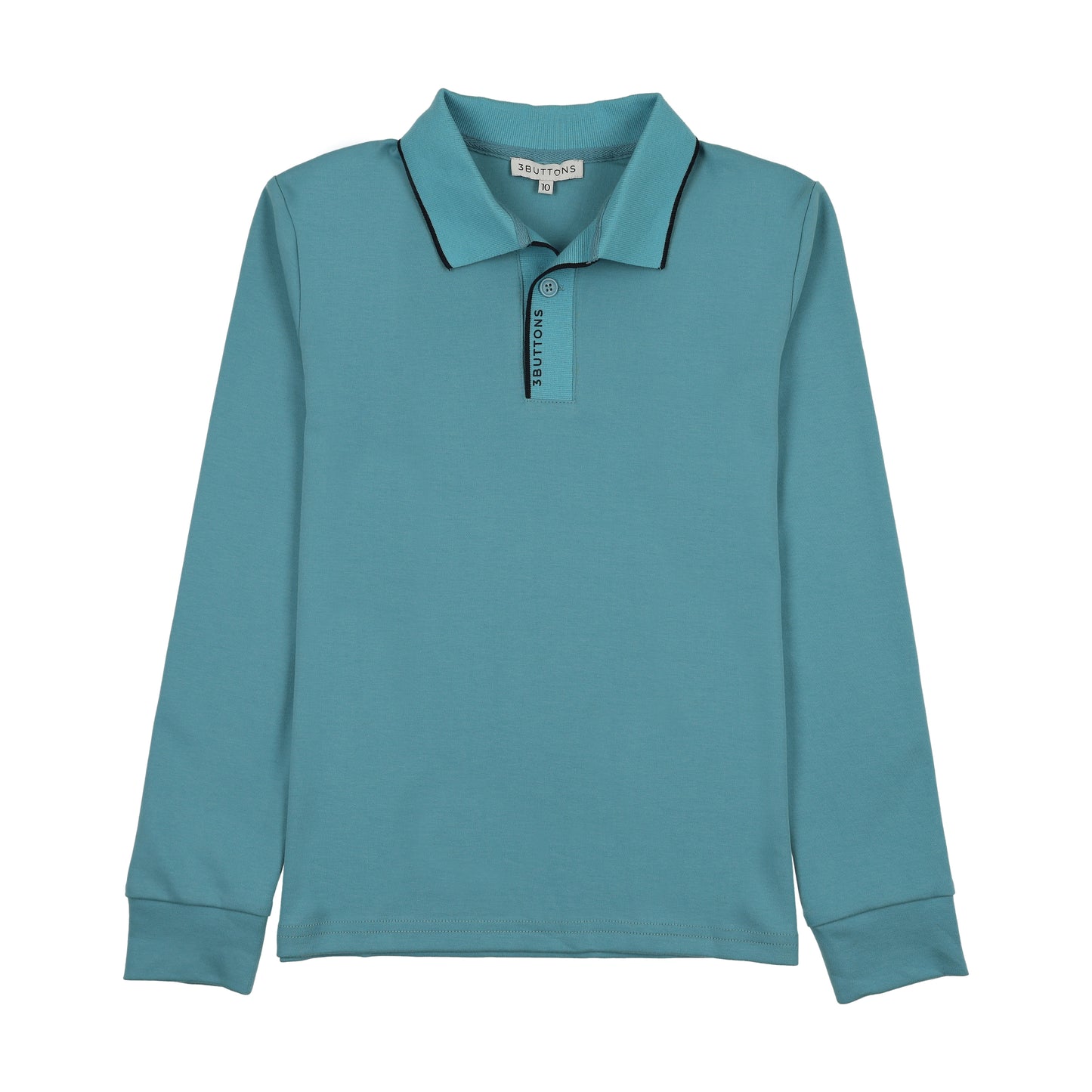 3 BUTTONS LIGHT BLUE/BLUE STRIPE TRIM POLO
