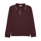 3 BUTTONS BURGUNDY/CREAM STRIPE TRIM POLO