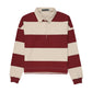 URBAN EDGE BURGUNDY STRIPED RUGBY SWEATSHIRT