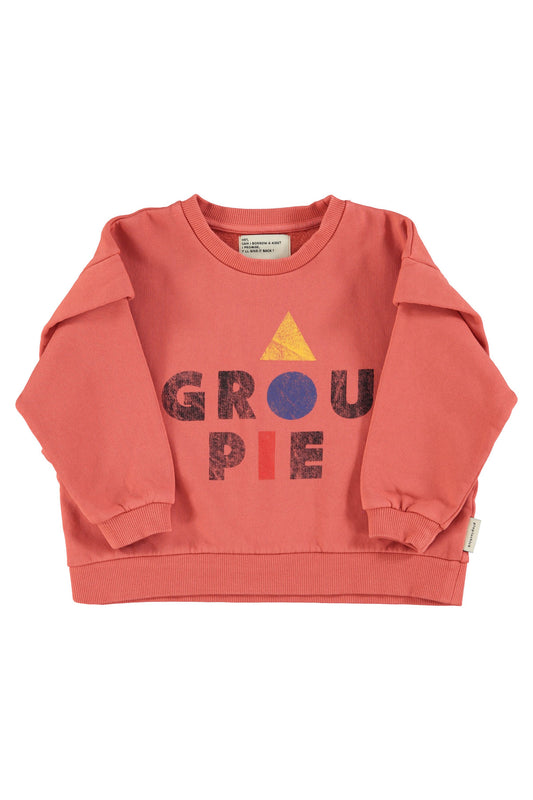 PIUPIUCHICK CORAL WORDED SWEATSHIRT