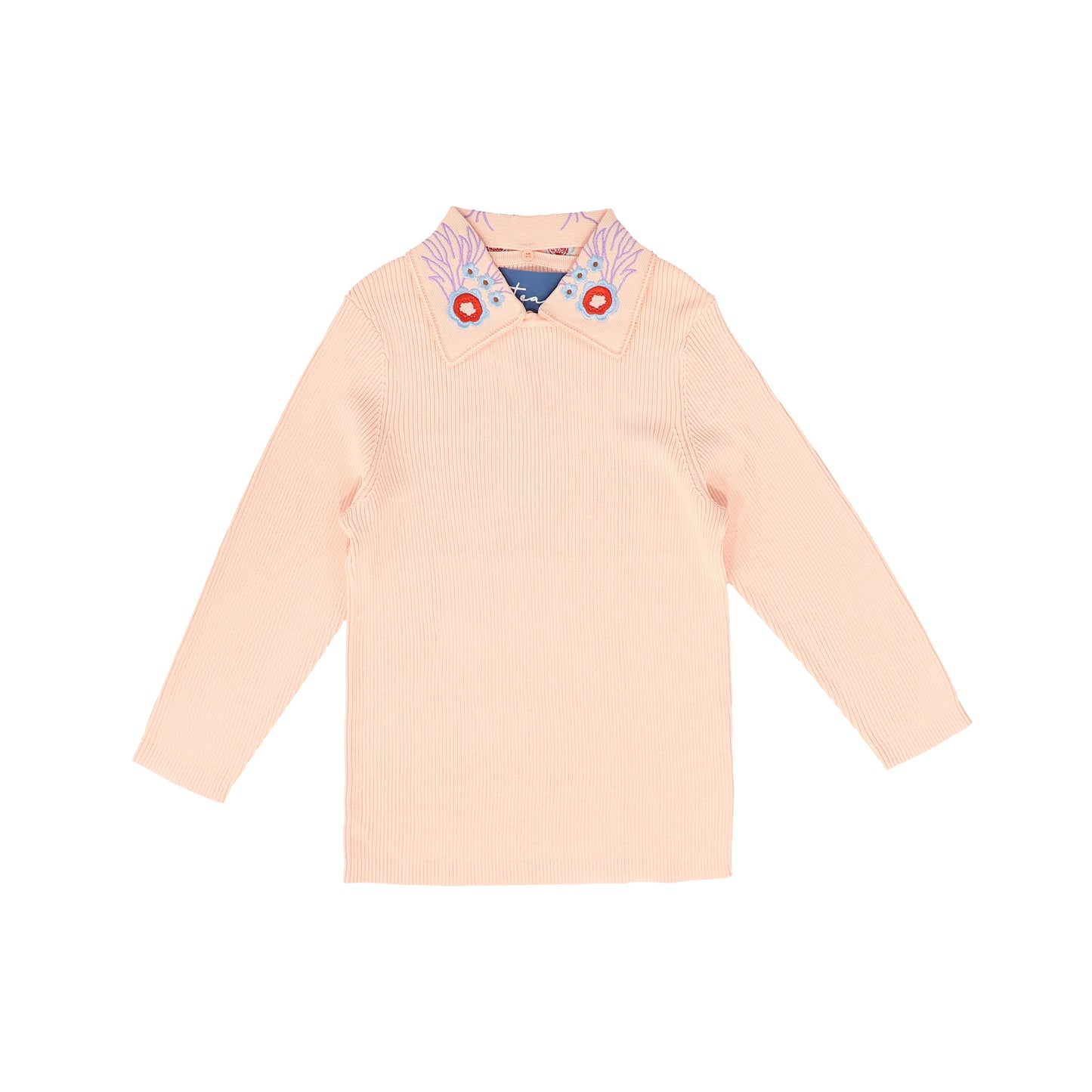 TEA PEACH EMBROIDERED COLLAR SWEATER [FINAL SALE]
