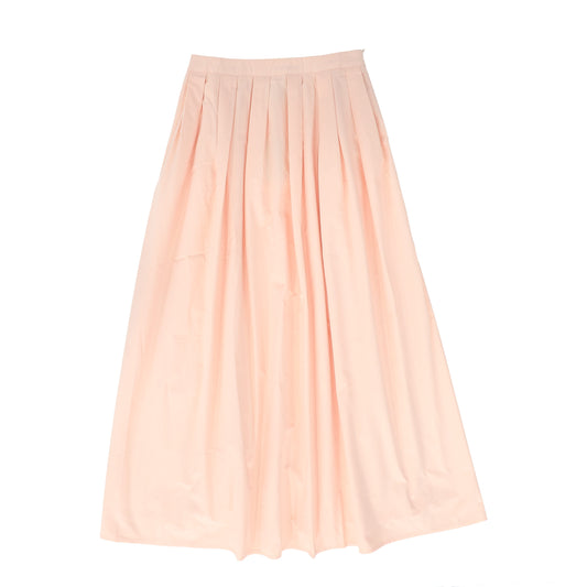 TEA PEACH SATIN PLEAT SKIRT