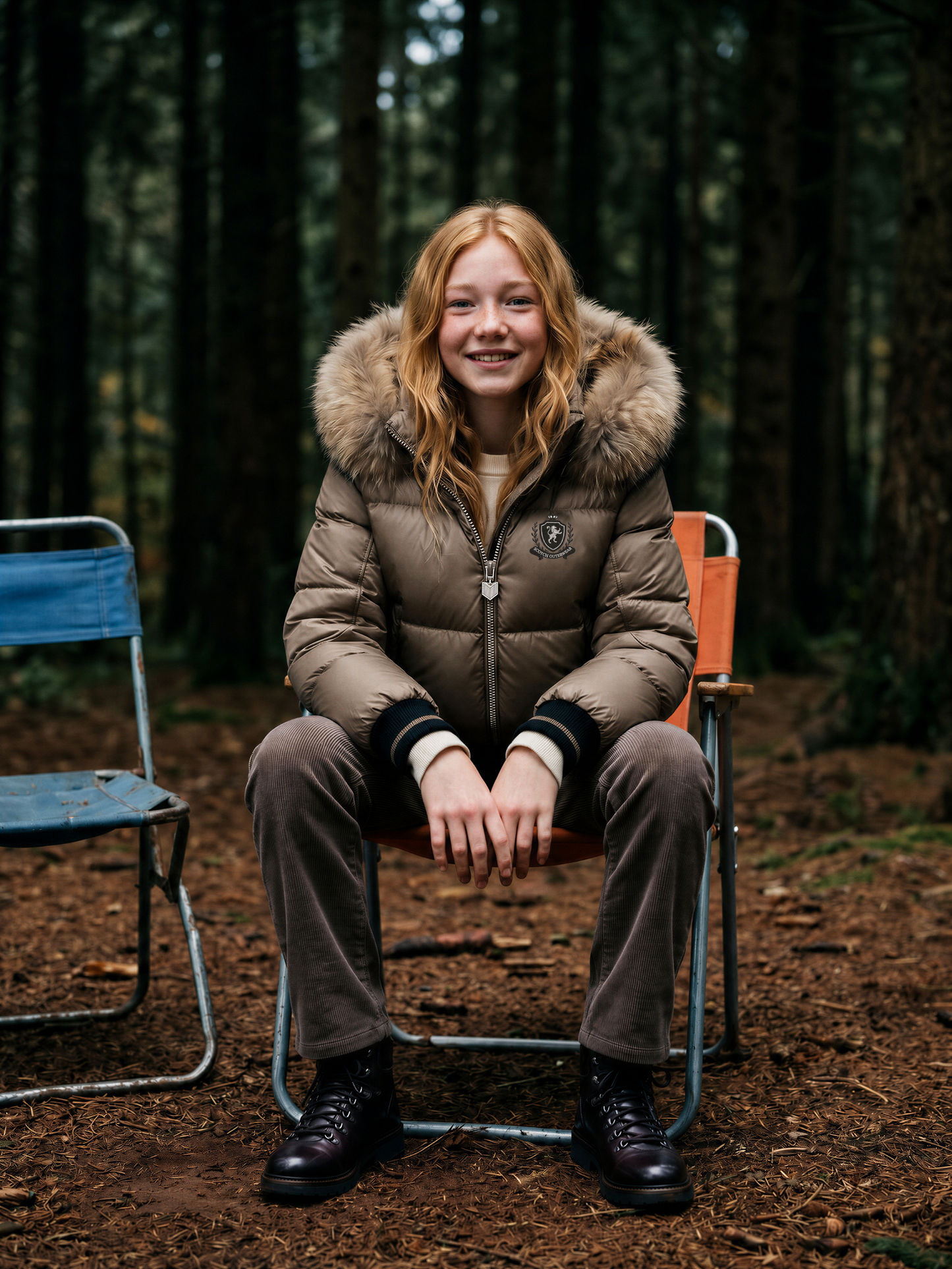 SCOTCH BONNET TAUPE FUR TRIM PUFFER COAT