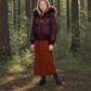 SCOTCH BONNET PLUM FUR TRIM PUFFER COAT