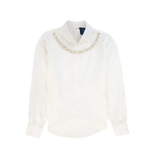 TEA WHITE SATIN CHAIN TOP