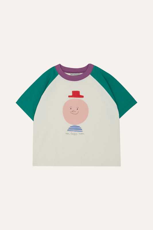 THE CAMPAMENTO ECRU/GREEN COLORBLOCK HAPPY MAN T-SHIRT