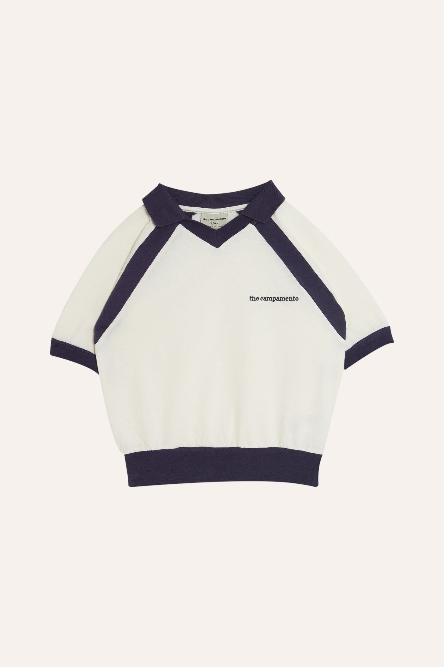 THE CAMPAMENTO ECRU/NAVY TRIM POLO