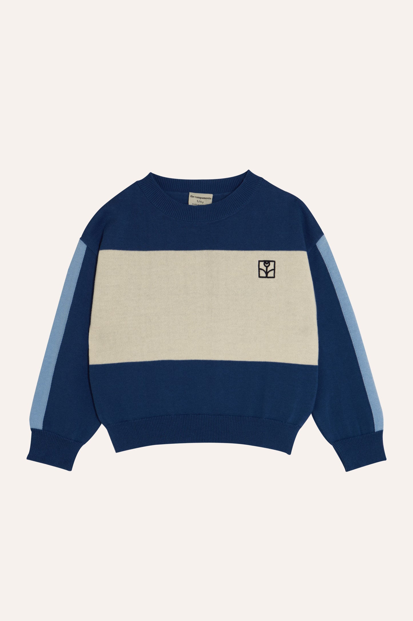 THE CAMPAMENTO ECRU/NAVY COLORBLOCK SWEATSHIRT