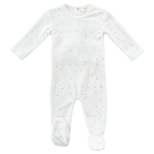 KIPP WHITE/BLUE FLORAL FOOTIE