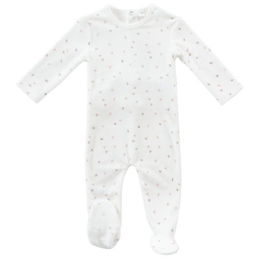 KIPP WHITE/PINK FLORAL FOOTIE