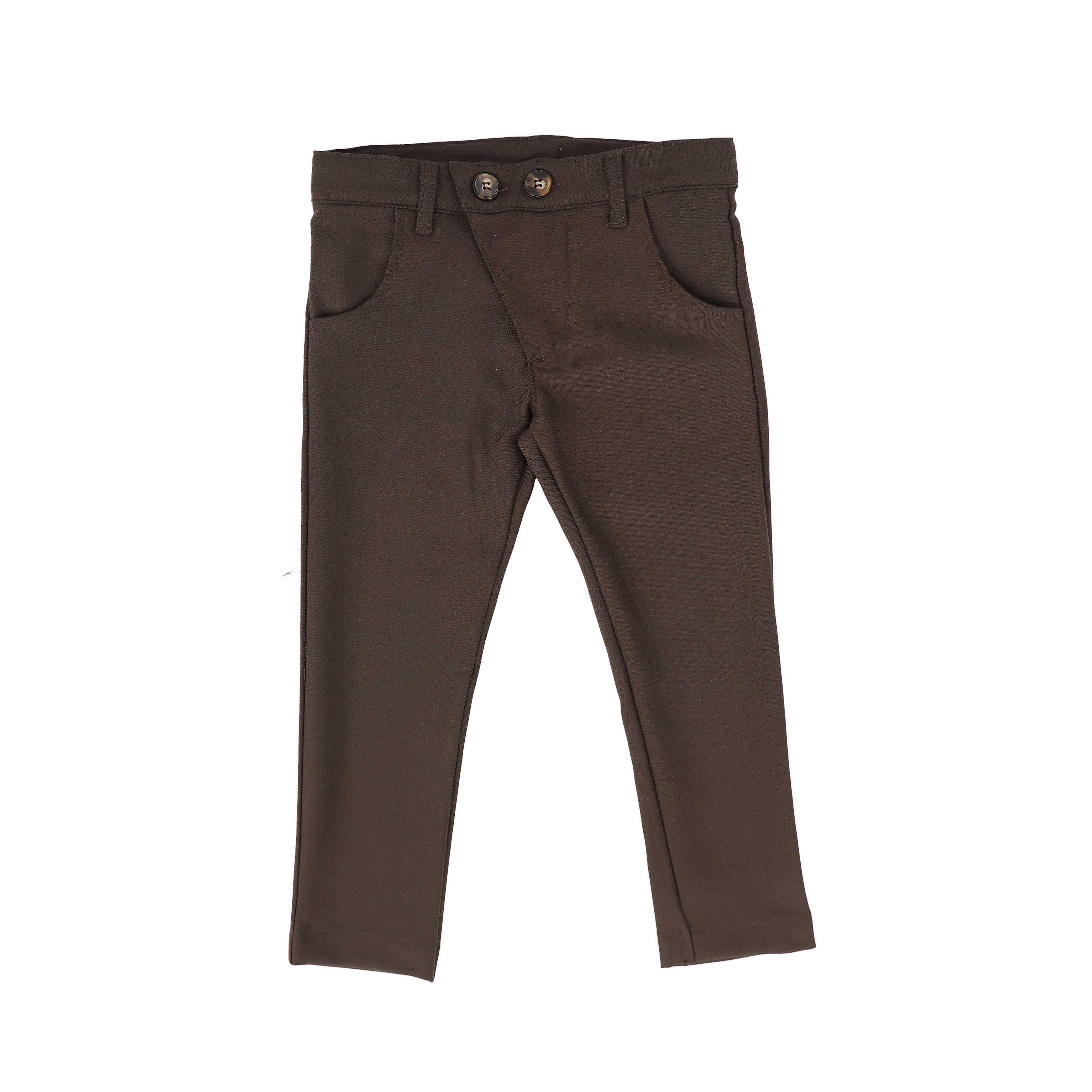 Chocolate brown velvet flat-front essential Wide leg Pants | Sumissura