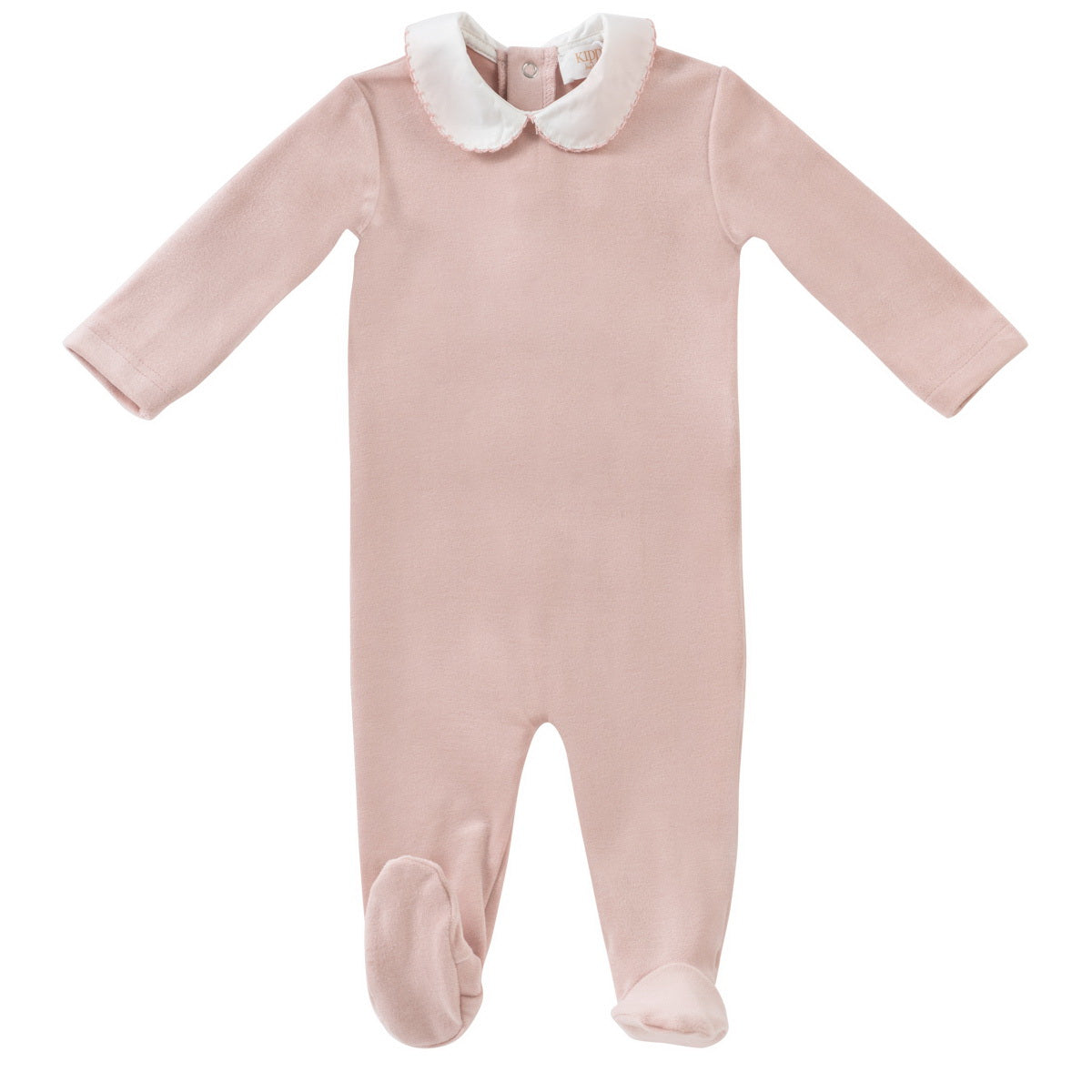 KIPP PINK SCALLOP EMBROIDERED COLLAR FOOTIE