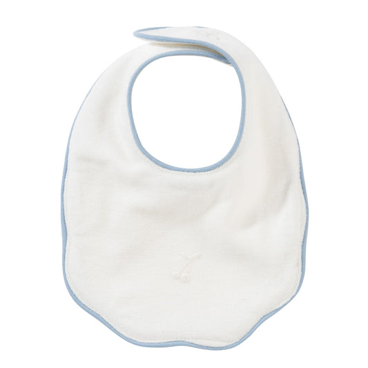 KIPP WHITE/BLUE SCALLOP TRIM BIB