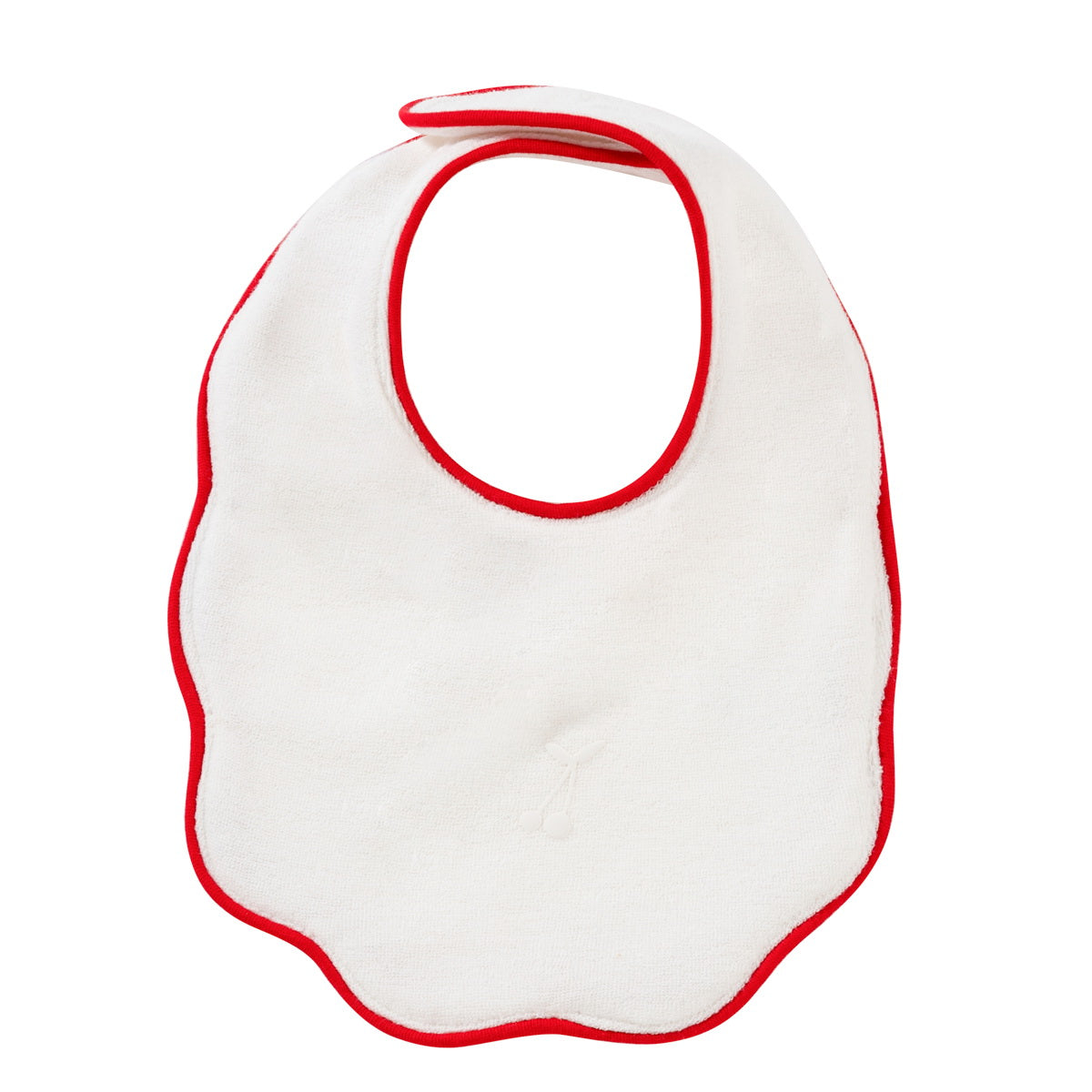 KIPP WHITE/RED SCALLOP TRIM BIB