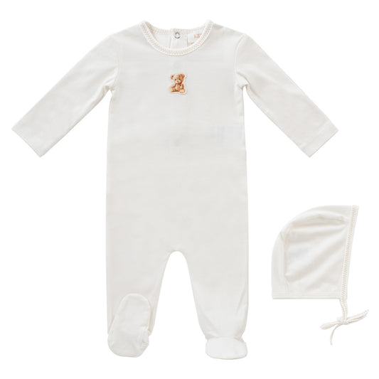 KIPP BIEGE TEDDY PATCH FOOTIE SET