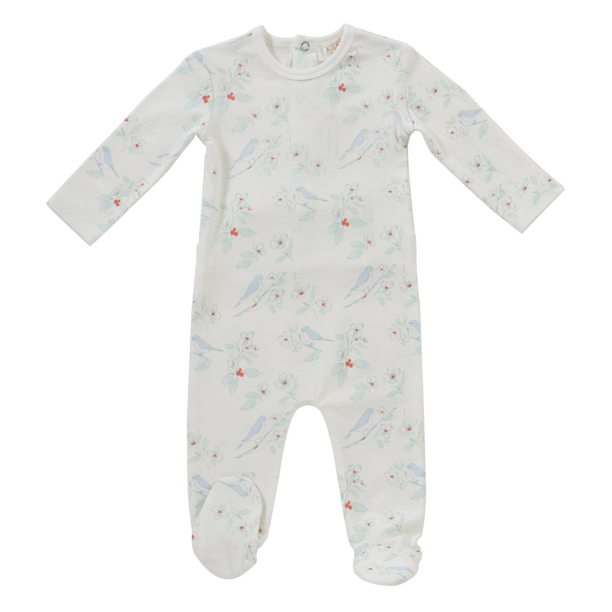 KIPP WHITE/BLUE BIRD PRINT FOOTIE