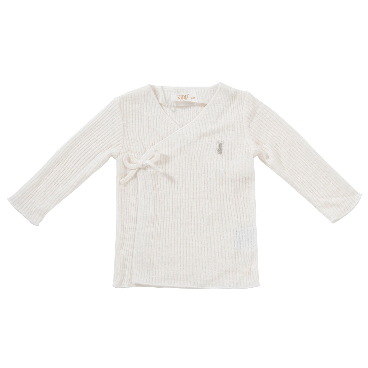 KIPP WHITE RIBBED WRAP SWEATER