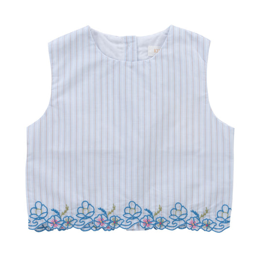 KIPP LIGHT BLUE STRIPE SLEEVELESS TOP