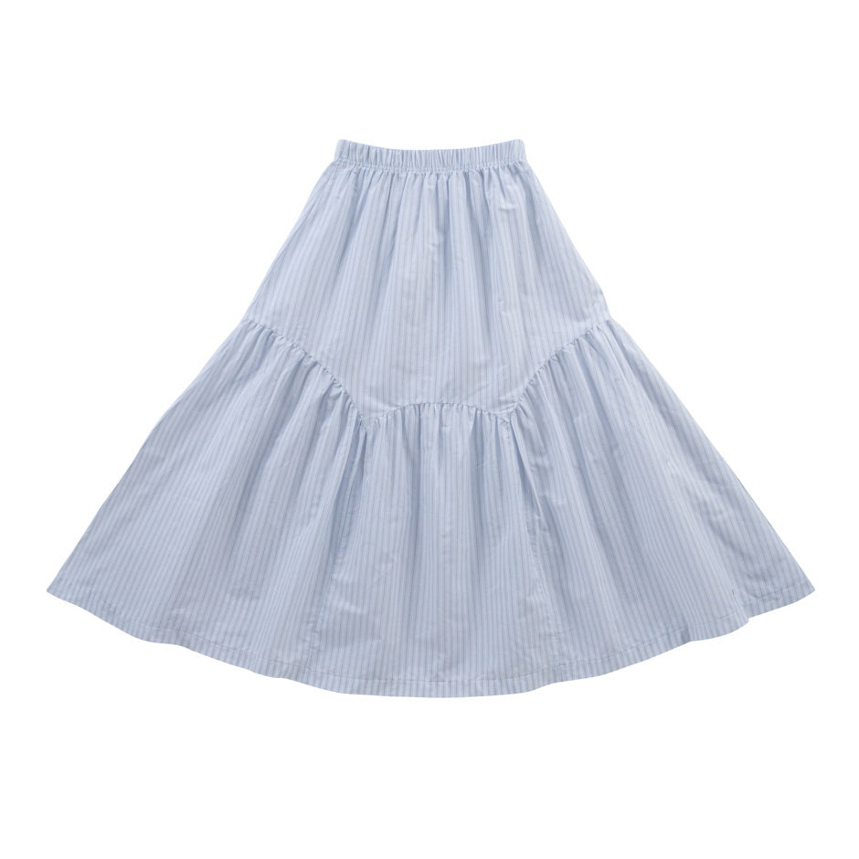 KIPP LIGHT BLUE STRIPE TIERED SKIRT