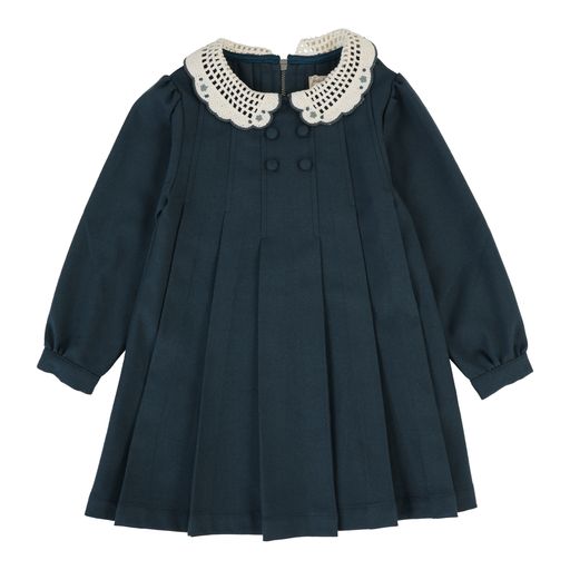 ANALOGIE SLATE CROCHET COLLAR DRESS