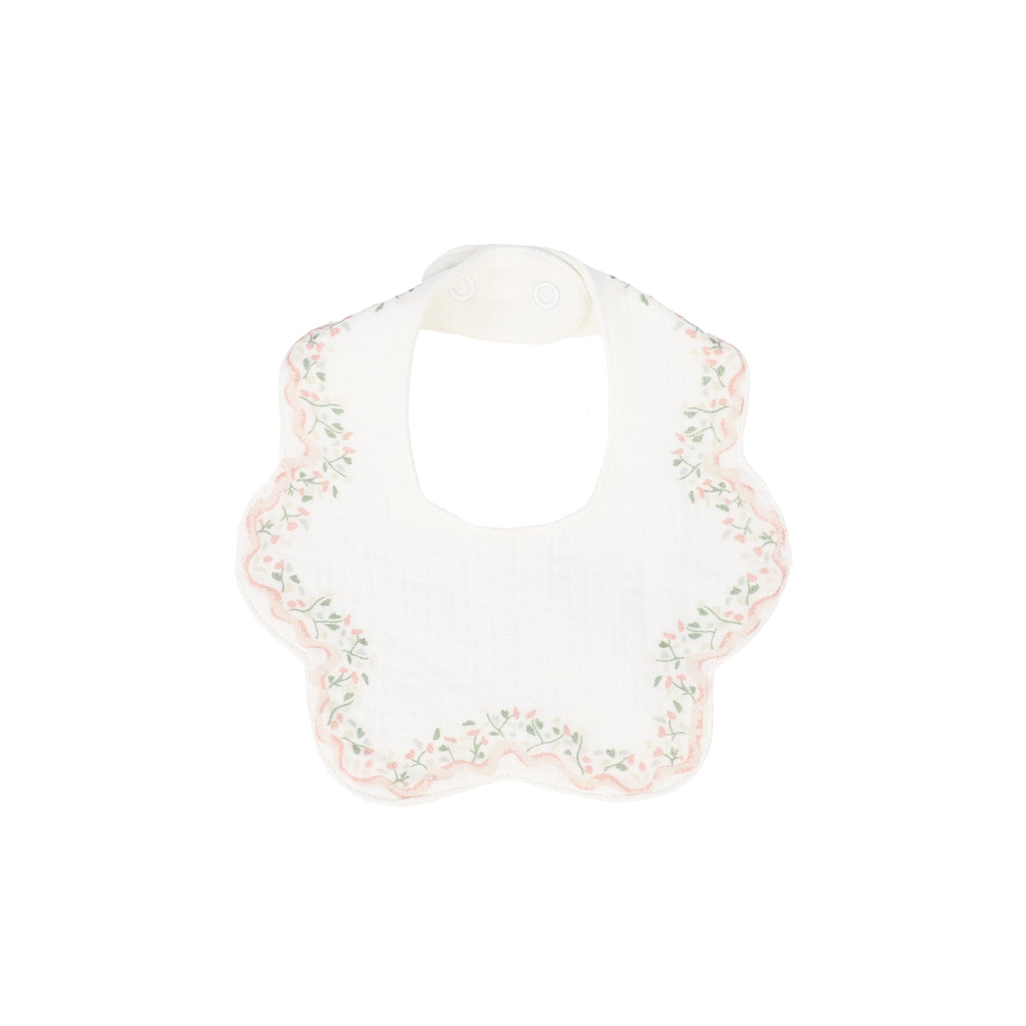 KIPP PINK GARDEN PRINT SCALLOP BIB