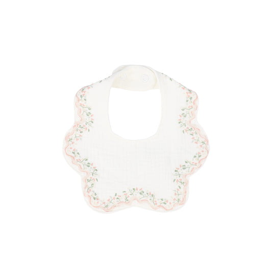 KIPP PINK GARDEN PRINT SCALLOP BIB