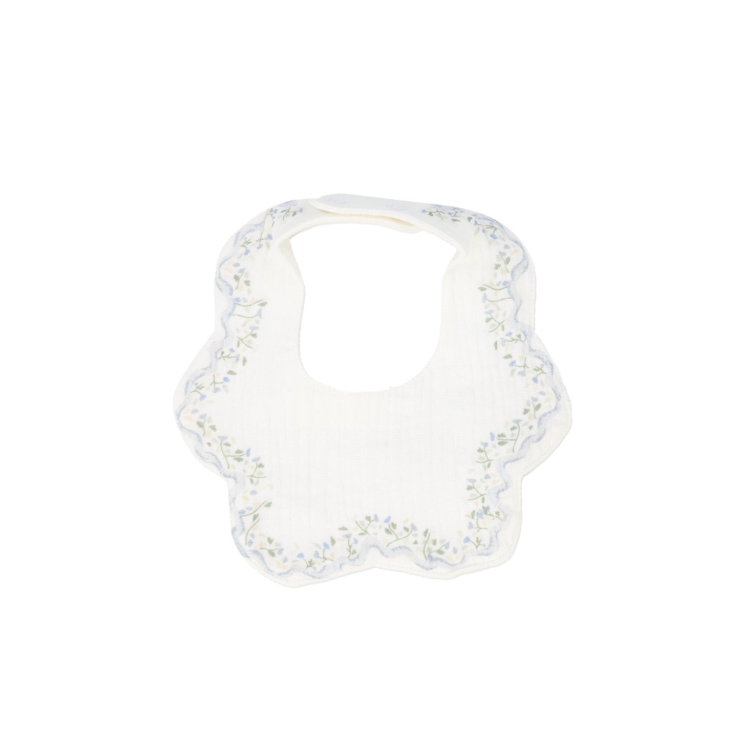 KIPP BLUE GARDEN PRINT SCALLOP BIB