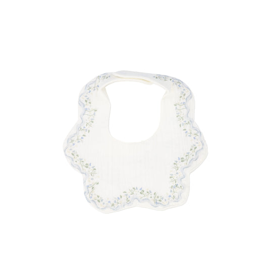 KIPP BLUE GARDEN PRINT SCALLOP BIB