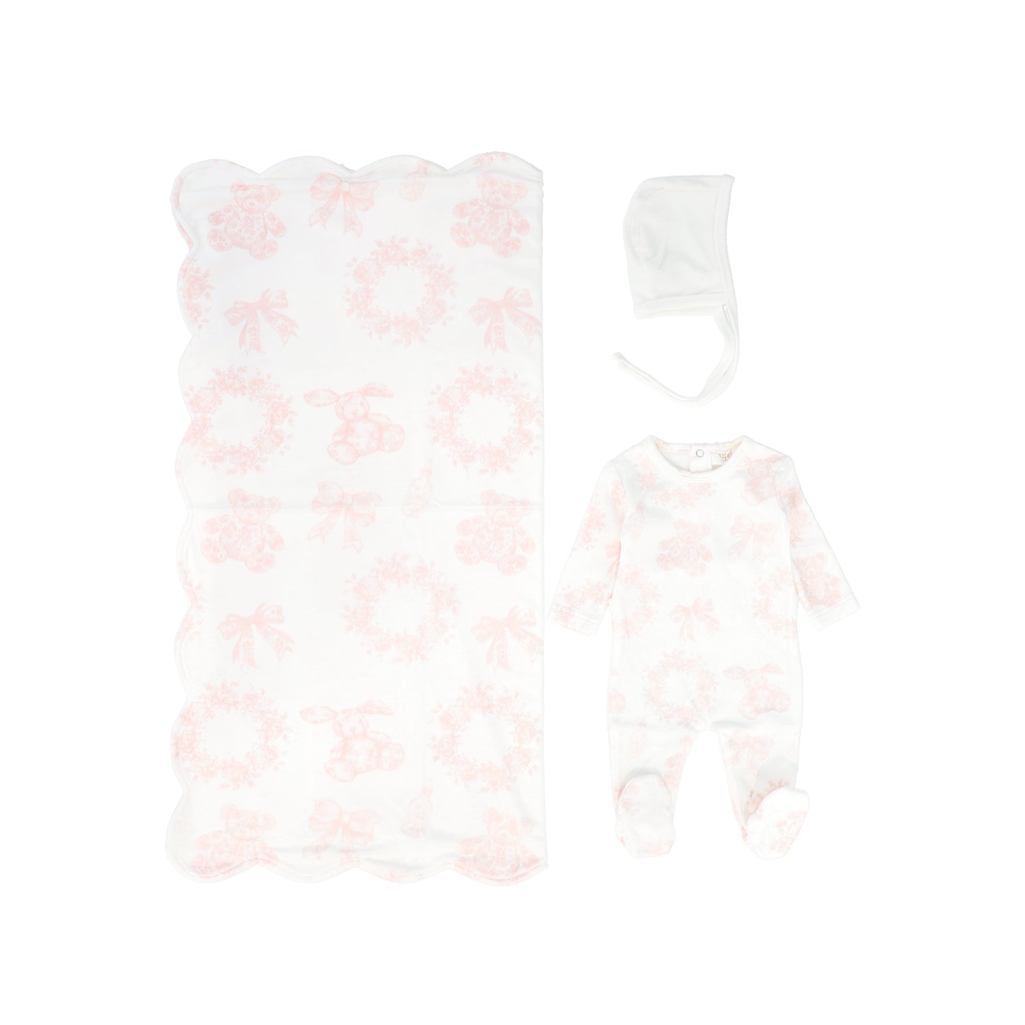 KIPP PINK TOILE PRINT FOOTIE SET